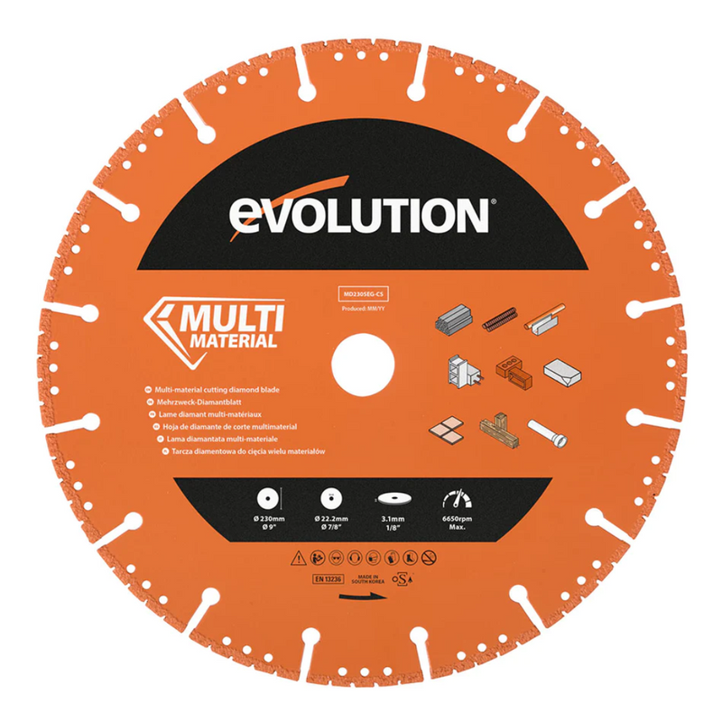 Evolution MD230SEG-CS 9 In. Segmented Edge Multi-Purpose, Metal Cutting Diamond Blade