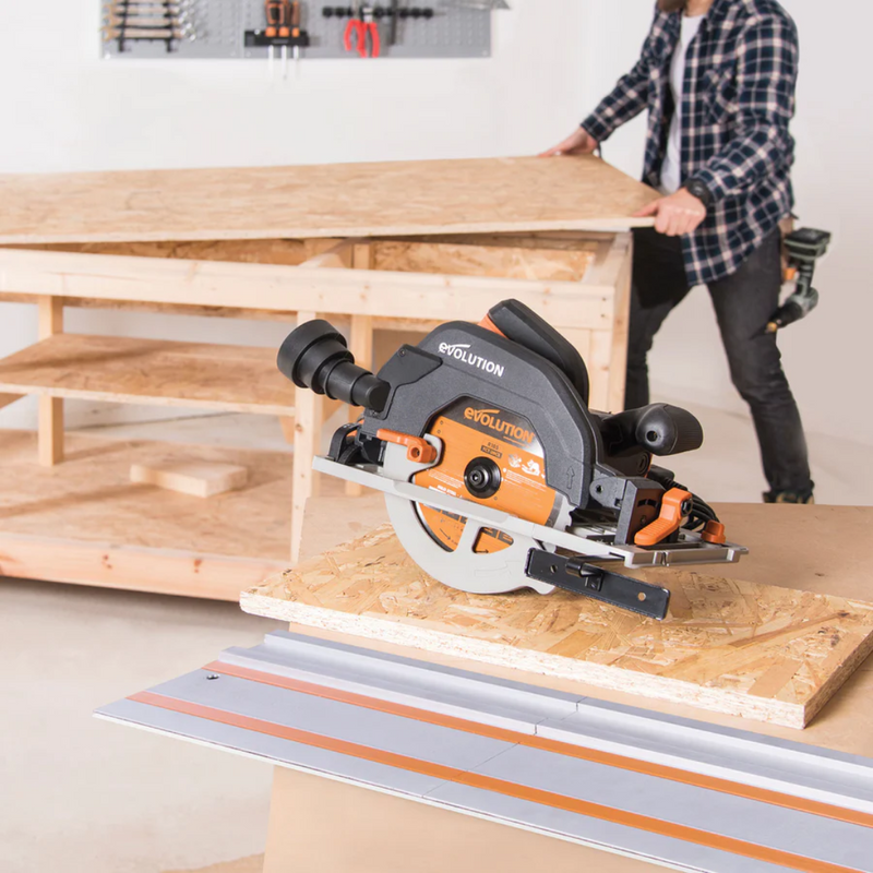 Evolution R185CCSX: Multi-Material Cutting Circular Saw 7-1/4" Blade With 3ft, 4in. Track Included