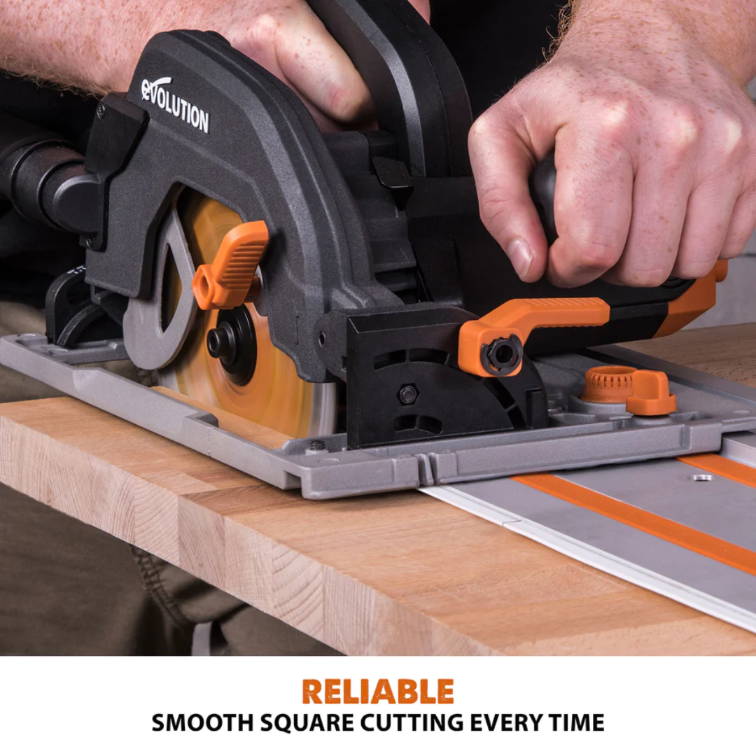 Evolution R185CCSX: Multi-Material Cutting Circular Saw 7-1/4" Blade With 3ft, 4in. Track Included