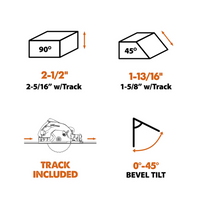 Evolution R185CCSX: Multi-Material Cutting Circular Saw 7-1/4" Blade With 3ft, 4in. Track Included