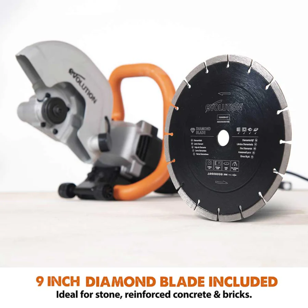 Evolution R230DCT | 9" Electric Concrete Cut-Off Saw | Diamond Blade Included