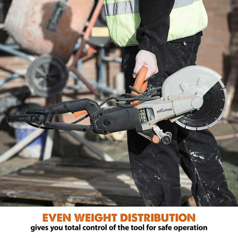 Evolution R230DCT | 9" Electric Concrete Cut-Off Saw | Diamond Blade Included