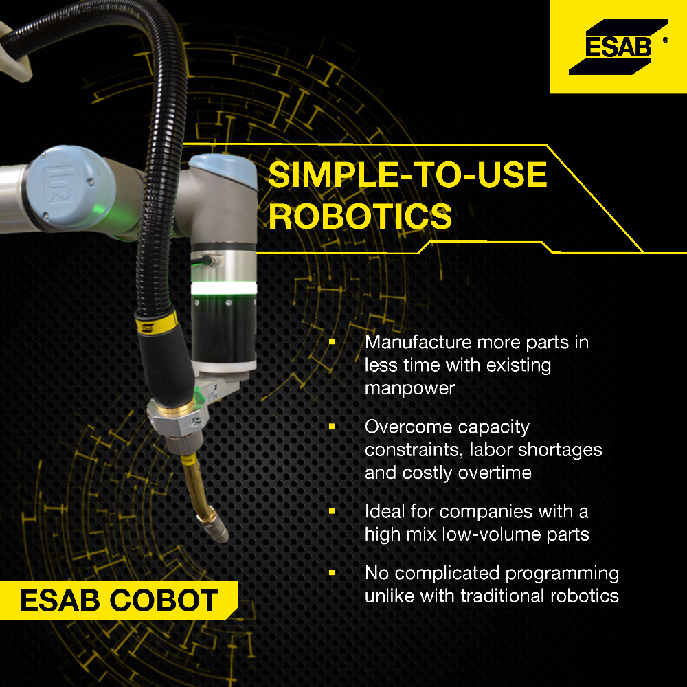 ESAB Cobot High Mix Low Volume Parts 