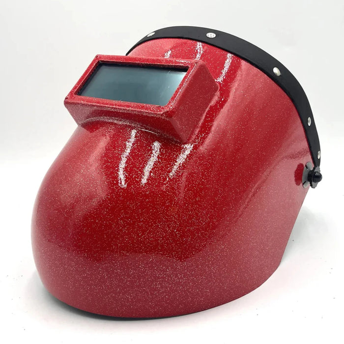 Galaxy Red Chopped, Black Leather Top, Fibre-Metal Pipeliner