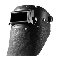 Outlaw Leather Black Floral Suede Flip Front Welding Hood