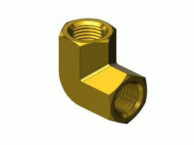 90 Degree Brass Pipe Elbow 1/4" NPT, PEL-4HP