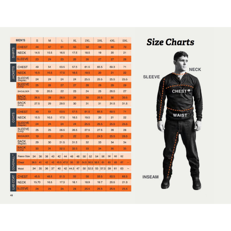 Rasco Sizing Chart -MENS