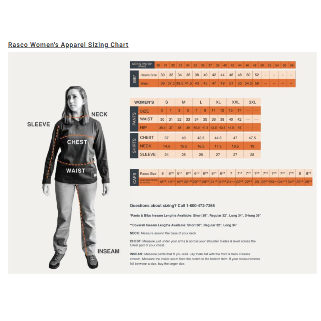 Rasco Women' s Apparel Size Chart