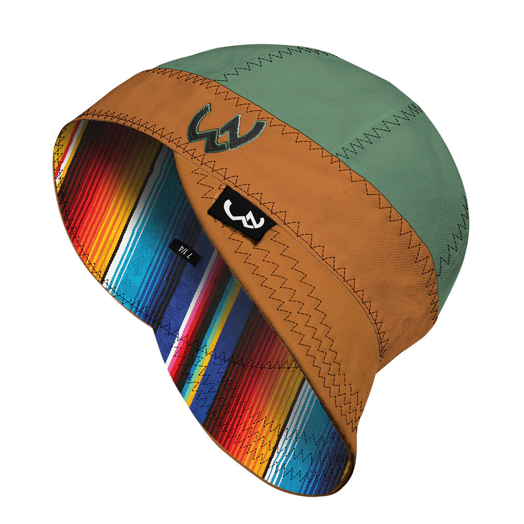 WelderNation The Poncho Sea Green/Saddle Welding Beanie