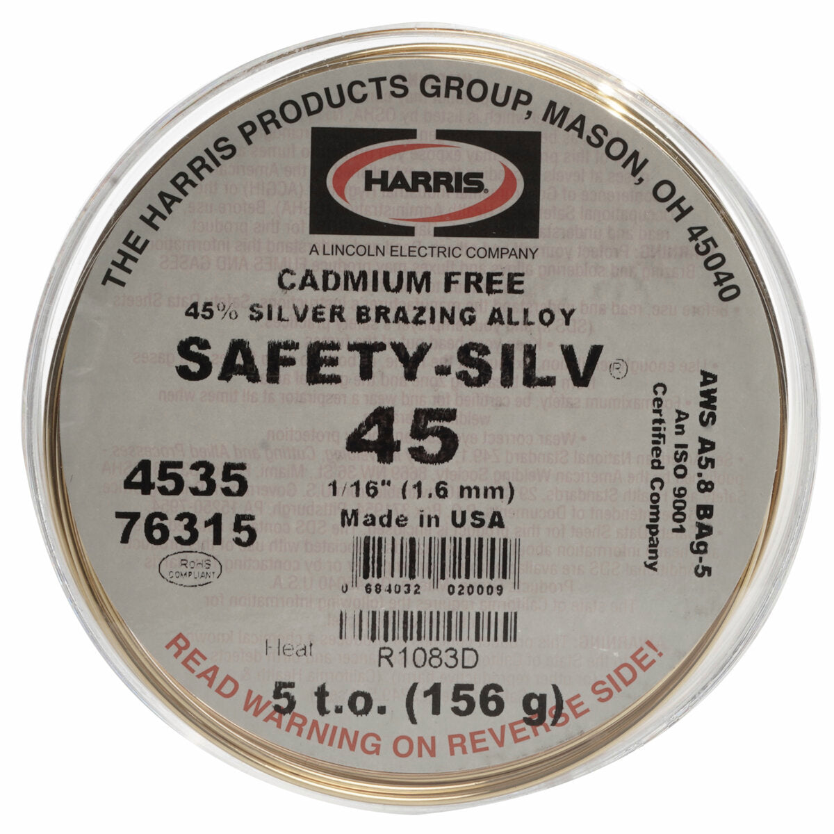 Harris Safety-Silv® 45% Silver Solder Brazing Alloy