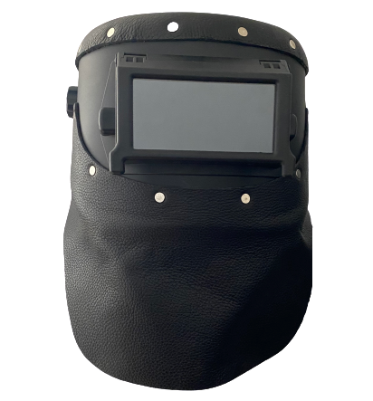 Outlaw Leather Black Flip Front / Black Leather Welding Hood