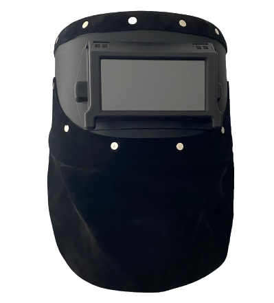 Outlaw Leather Black Flip Front / Black Suede Welding Hood