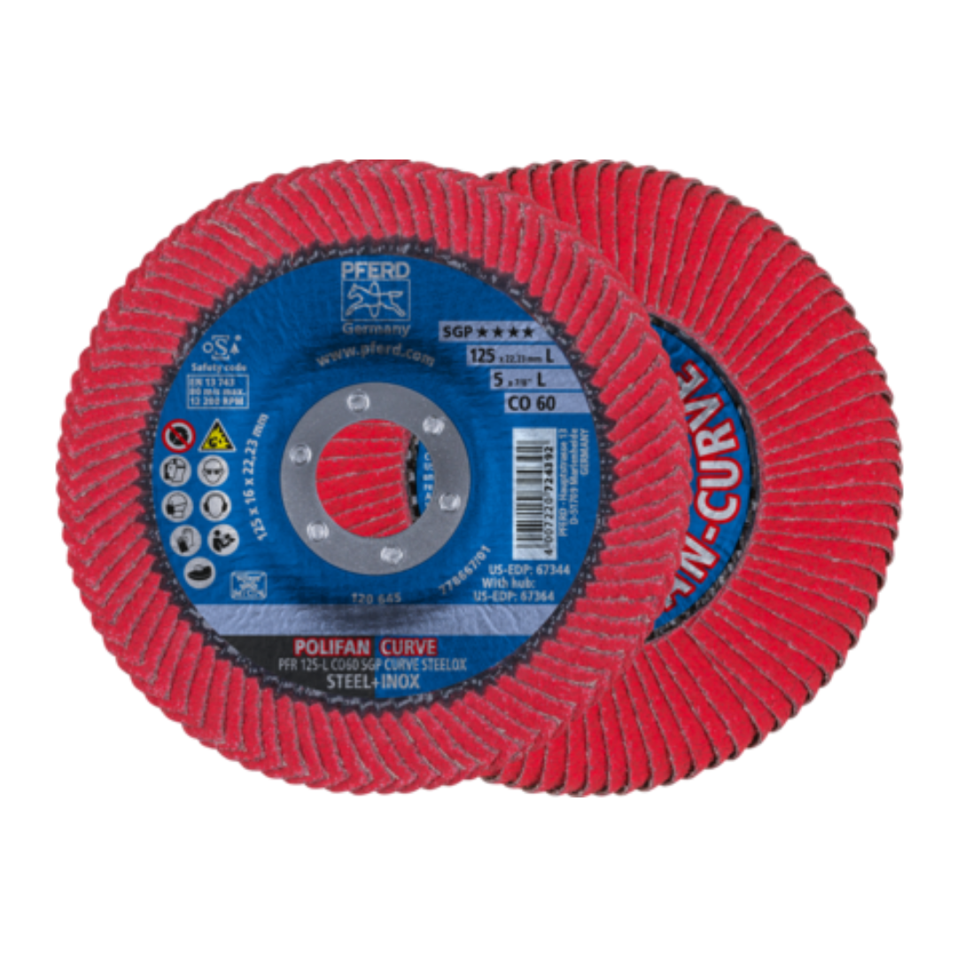 Pferd Polifan CO-CURVE Flap Discs (Stainless Steel)