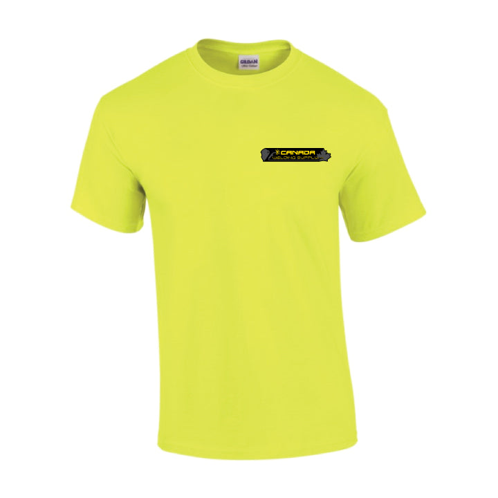 canada welding supply hi-viz green shirt front