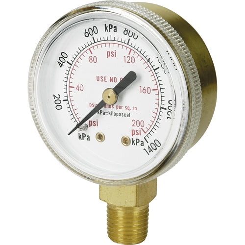 0 - 4000psi - 2" Brass Pressure Gauge